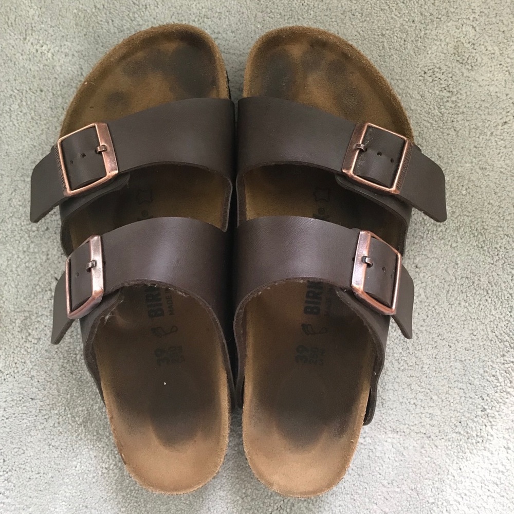 Birkenstocks size 39, dark brown Birko-Flor